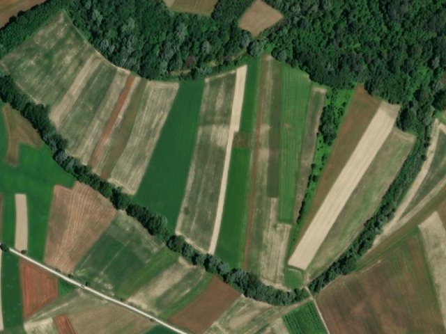 Zemljiste 3496 m2, Hlebine, k.c. 5509 - satelitska snimka