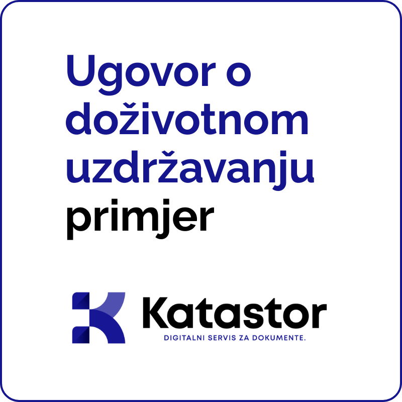ugovor o dozivotnom uzdrzavanju
