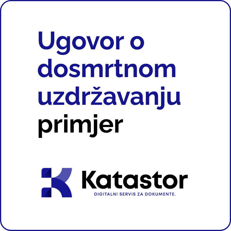 ugovor o dosmrtnom uzdrzavanju primjer