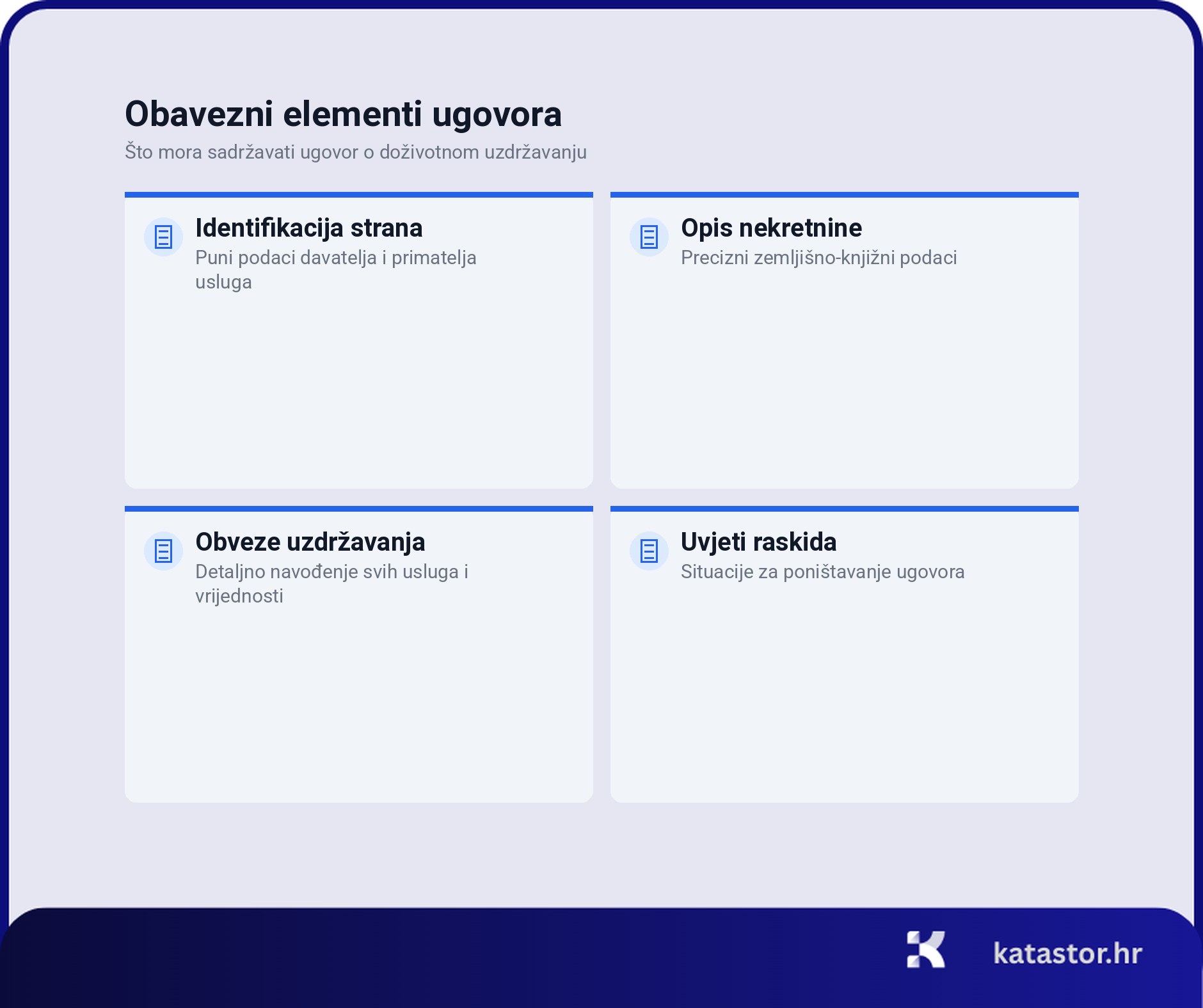 ugovor o dozivotnom uzdrzavanju elementi