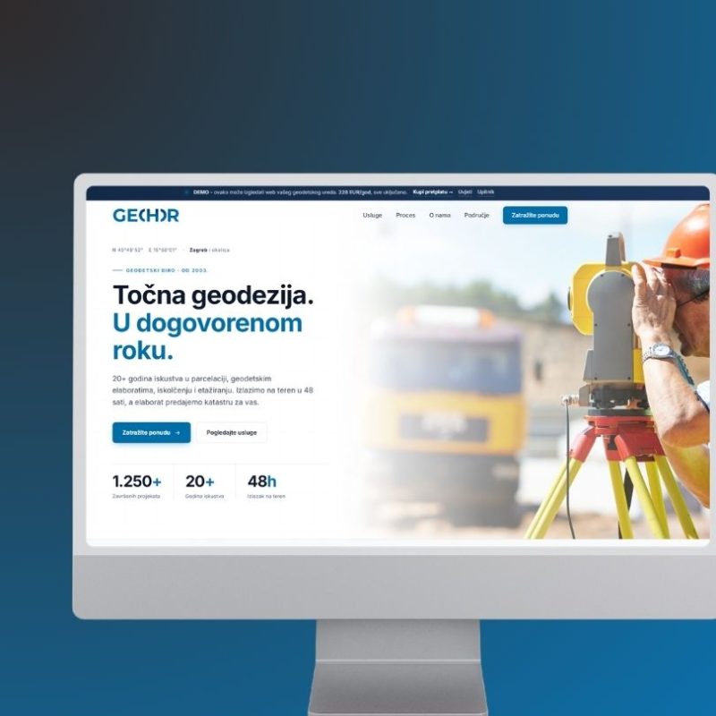 Profesionalna web stranica za geodete primjer