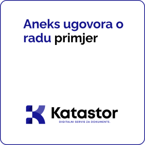 Aneks ugovora o radu primjer
