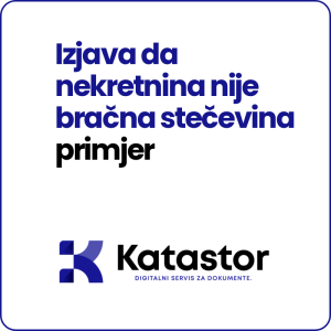 Izjava nekretnina nije bracna stecevina primjer Word predlozak