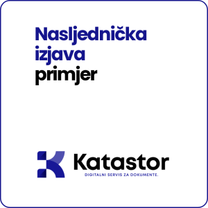 Nasljednicka izjava primjer Word predlozak