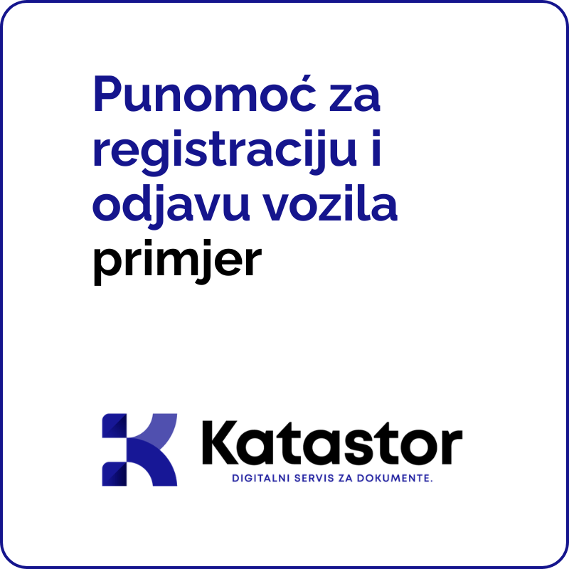 Punomoc za registraciju i odjavu vozila primjer predlozak u Word formatu