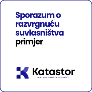 Sporazum o razvrgnucu suvlasnistva primjer Word predlozak
