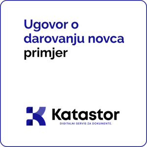 Ugovor o darovanju novca primjer